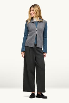 Crop Jersey-Hose - High Waist - Wide Leg
