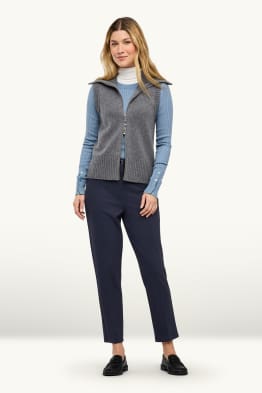 Cropped cloth trousers - high waist - tapered fit
