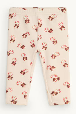 Barretes de caramel - leggings nadalencs per a nadó - interior de pelfa