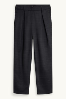 Plátěné kalhoty - high waist - tapered fit - kostkované