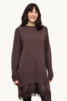 Gebreide jurk - 2-in-1-look