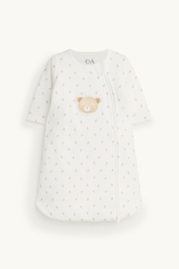 Teddybeer en bloemetjes - babyslaapzak - 0 tot 3 maanden