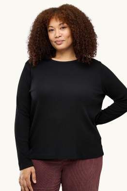 Langarmshirt - Slim Fit - gerippt