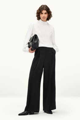 Pantaloni de stofă - talie înaltă - wide leg