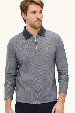 Tricou polo cu mânecă lungă - regular fit - reiat
