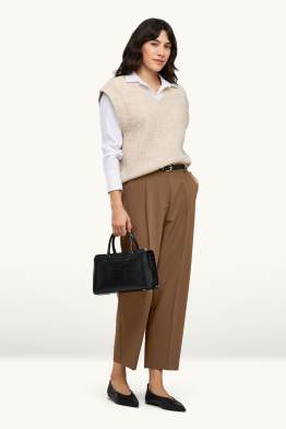 Pantalon met riem - high waist - tapered fit