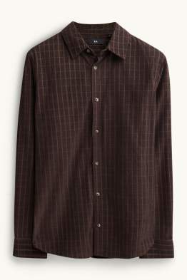 Corduroy overhemd - regular fit - kent - geruit