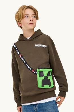 Minecraft - mikina s kapucí a aplikovanou taškou