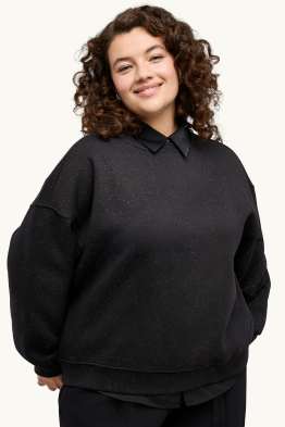 Sweatshirt - glanseffect - met stippen