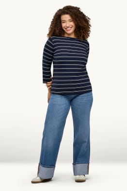 Wide Leg Jeans - Mid Waist