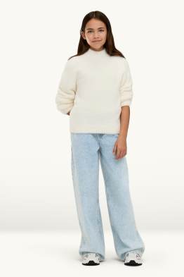 Wide leg jean - effet brillant