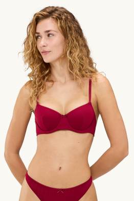 Sutien din model pointelle cu armătură - DEMI - vătuit