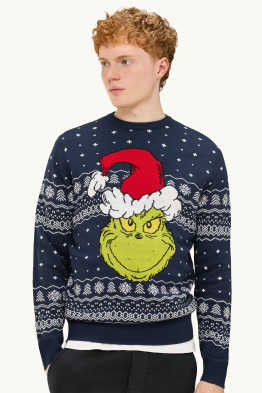 Pulover cu motive de Crăciun - Grinch