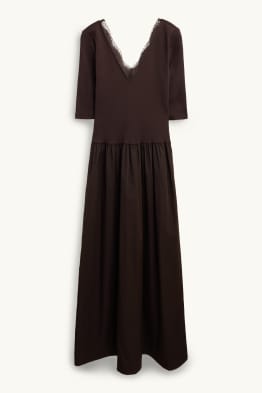Robe Fit & Flare avec encolure en V - finition côtelée