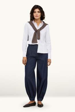 Pantaloni harem din denim - talie medie - barrel leg