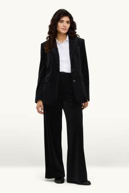 Samt-Hose - High Waist - Wide Leg
