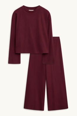 Set - longsleeve en legging - geribd - 2-delig