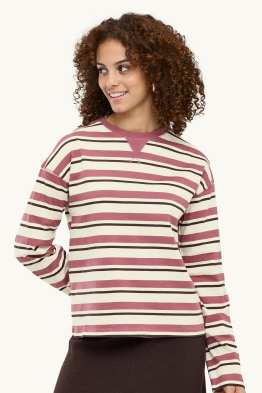 Langarmshirt - Oversized - gestreift