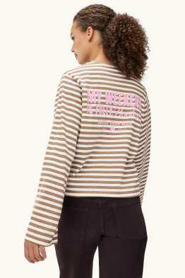 Tričko s dlouhým rukávem - slim fit - pruhované