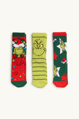 Multipack 3er - Der Grinch - Weihnachts-Socken mit Motiv