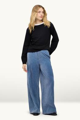 Chenille wide leg jeans - high waist