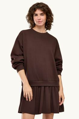 Robe en molleton - straight fit - look 2-en-1