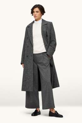 Cropped cloth trousers - high waist - wide leg