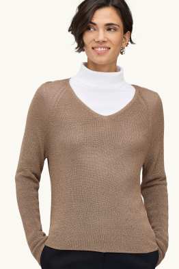 Pull avec encolure en V - finition brillante
