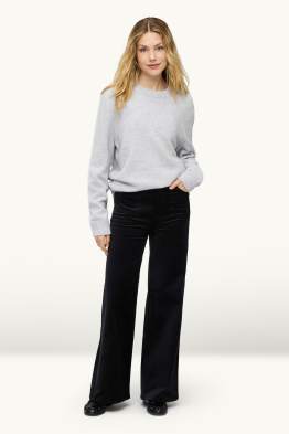 Samt-Hose - High Waist - Wide Leg