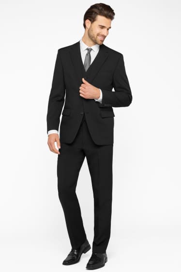 Herren - Anzug - Regular Fit - 4 teilig - schwarz