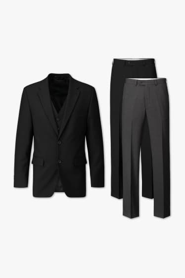 Herren - Anzug - Regular Fit - 4 teilig - schwarz