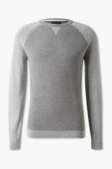 Herren - Pullover - weiß-melange