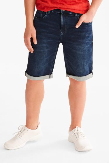 Kinder Buben - Jeans-Bermudas - Jog Denim - extra-schlanker Bund - helljeansblau