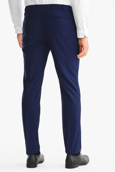 Hommes - Pantalon à coordonner - slim fit - rayures fines - bleu foncé
