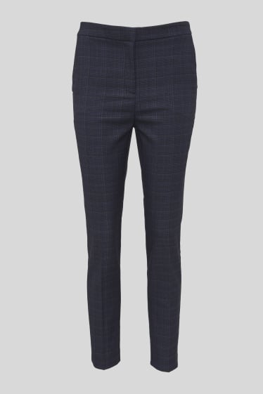 Damen - Hose - kariert - dunkelblau