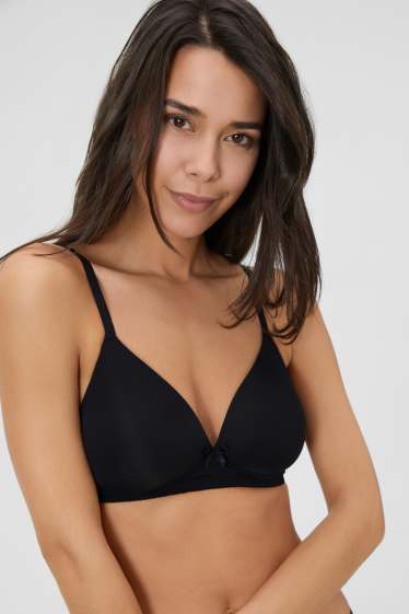 Women - Non-wired bra - padded - black