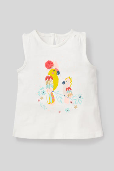 Baby Mädchen - Baby-Top - Glanz-Effekt - weiss