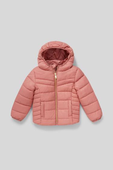 Enfants filles - Veste matelassée - finition brillante - rose foncé