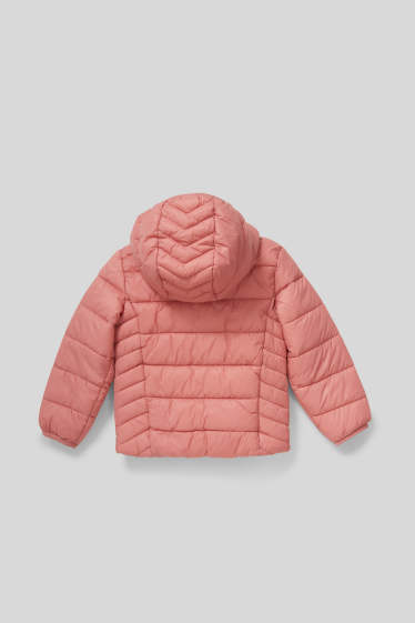 Enfants filles - Veste matelassée - finition brillante - rose foncé