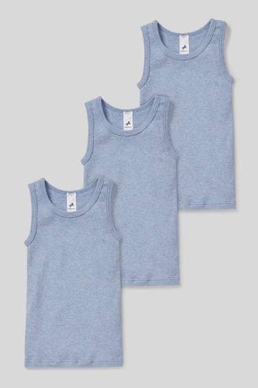Bambini - Confezione da 3 - canotta - blu melange
