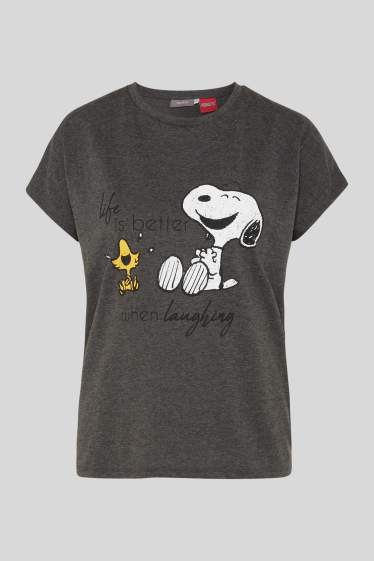 Women - T-shirt - Peanuts - gray-melange