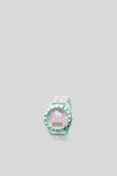 Bambine - Hello Kitty - orologio da polso - effetto brillante - chiarorosa