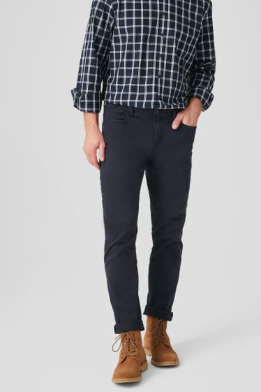 Hommes - Pantalon - slim fit - bleu foncé