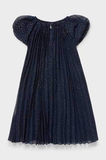 Kinder Mädchen - Kleid - Glanz-Effekt - dunkelblau