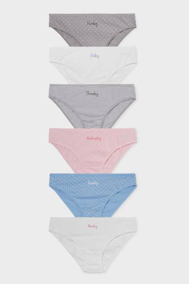 Bambine - Confezione da 6 - slip - bianco