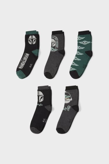 Kinder Jungen - Multipack 5er - Star Wars - Socken - schwarz / grau