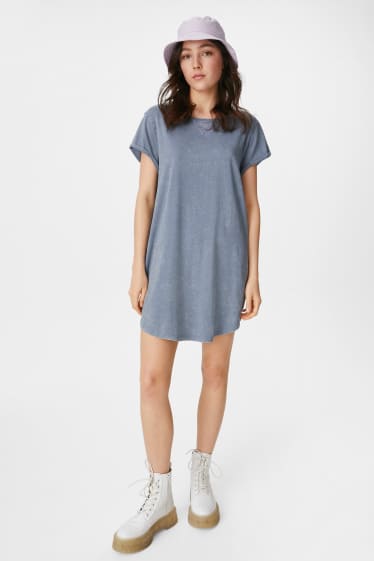 Damen - CLOCKHOUSE - T-Shirt-Kleid - hellblau