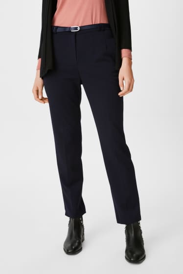 Femmes - Pantalon avec ceinture - bleu foncé
