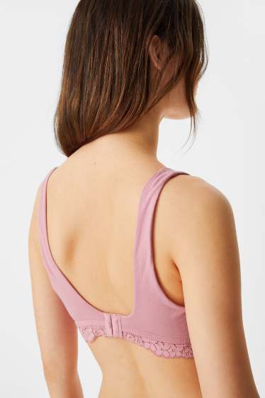 Women - Nursing bra  - padded - dark rose