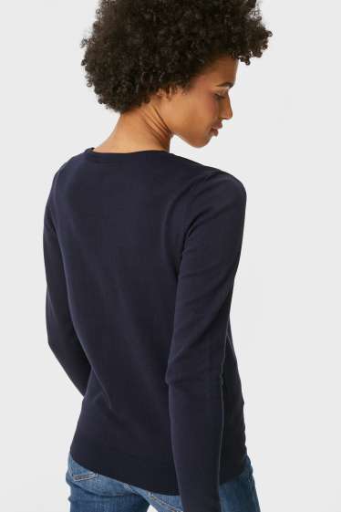 Femmes - Gilet basique en maille - bleu foncé